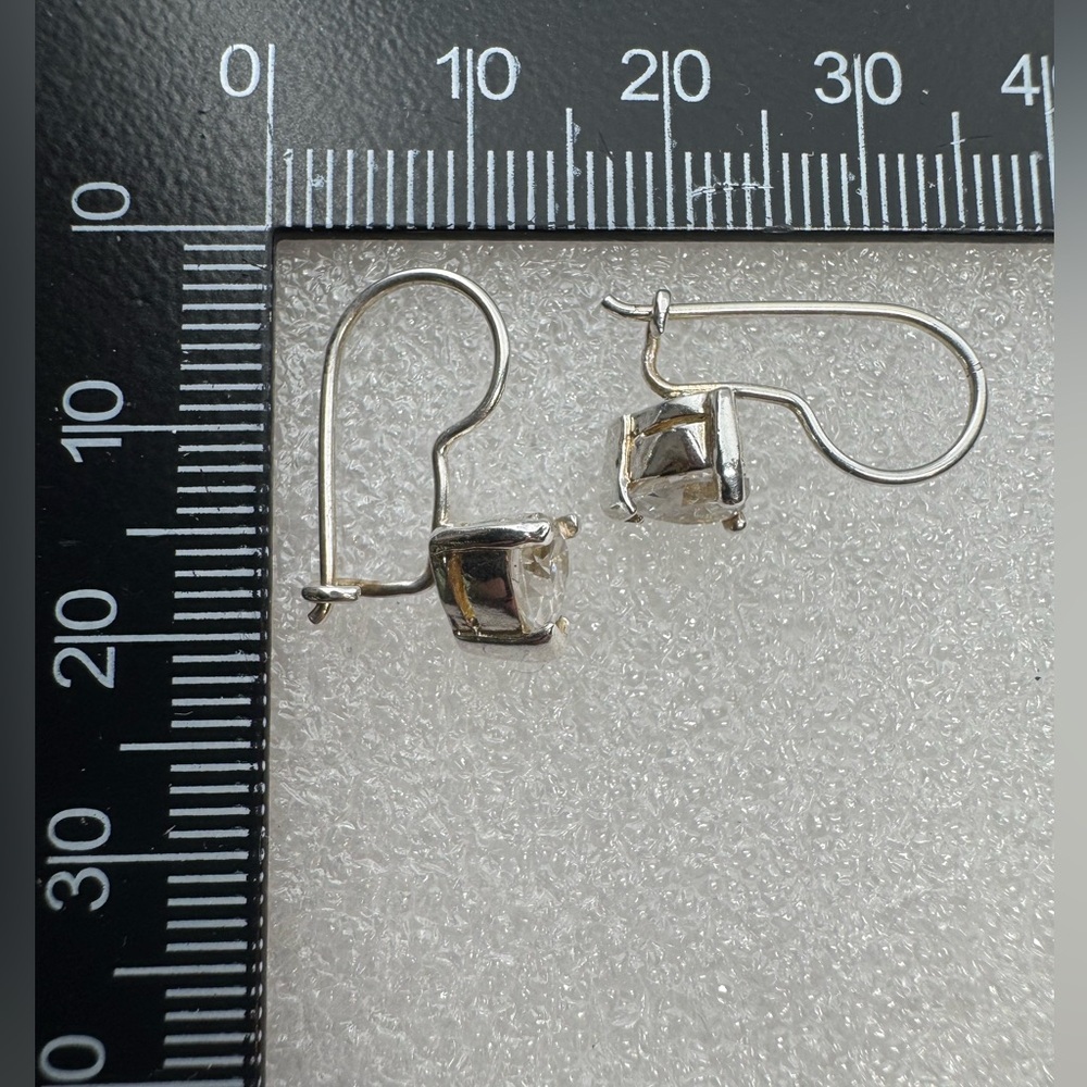 925 Silver Heart CZ Drop Earrings - Picture 11 of 13